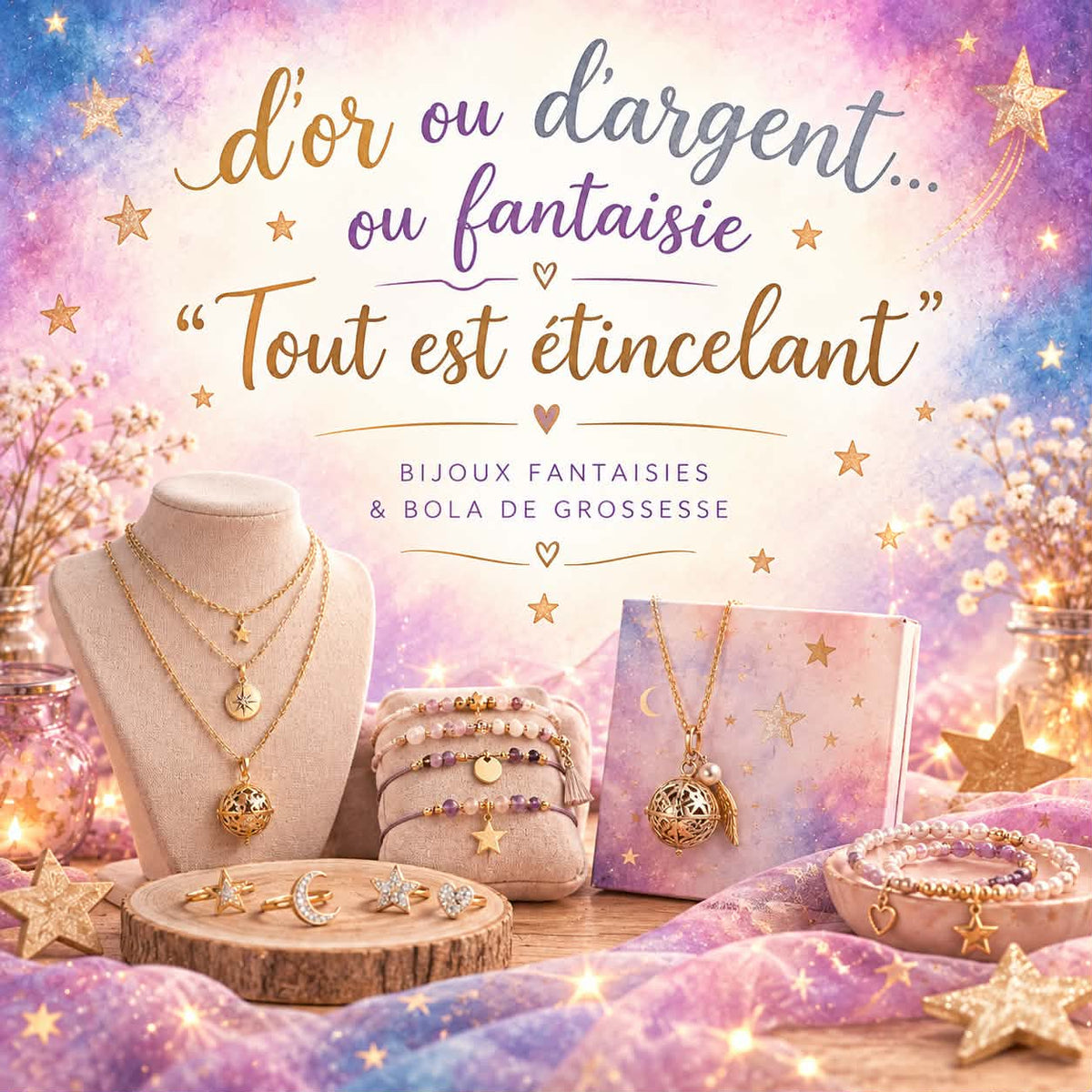 D'or ou d'argent ou fantaisie tout est étincelant