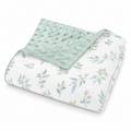 Couverture pour bébé en mousseline imprimé botanique 70 x 100 cm