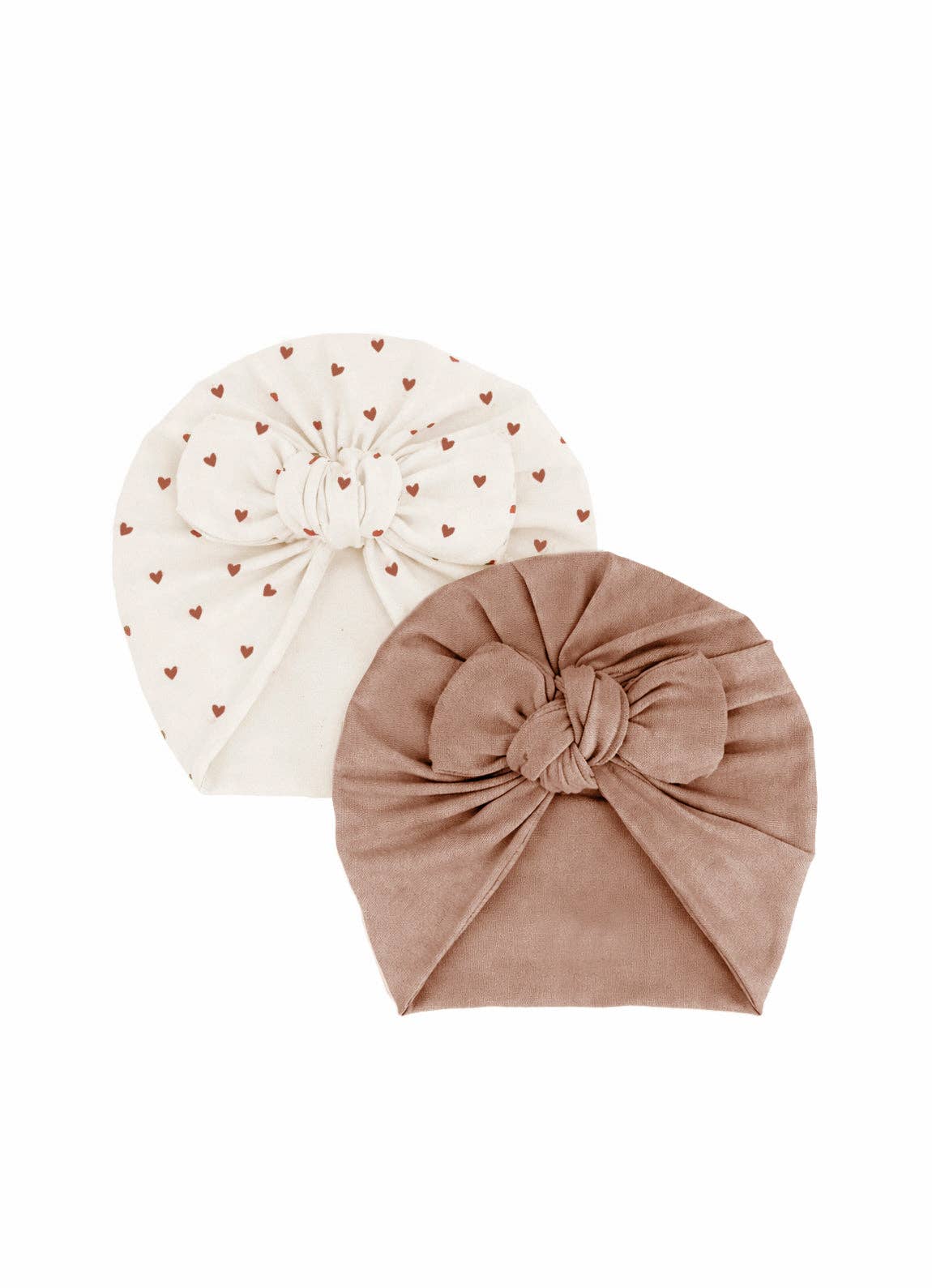 Nouveau pack 2 Turbans unis / Petits cœurs: 12 mois