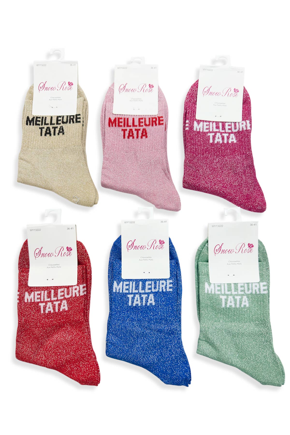 Chaussettes brillantes "MEILLEURE TATA": Assorties / 36-41