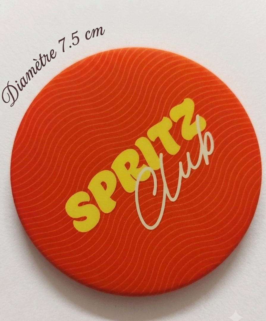 Badge Spritz Club – fond orange