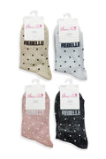 Rebelle - Chaussettes pailletées à pois