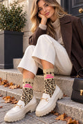 CHAUSSETTES BRILLANTES A MESSAGE: ANTI CONNARD: Léopard