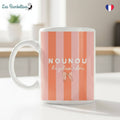 Mug Nounou la plus chou - Rayures Pêche