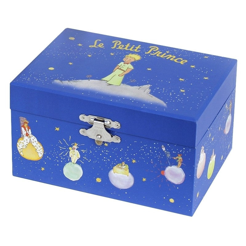 Boîte à bijoux musicale Le Petit Prince – vue de jour, fond bleu étoilé