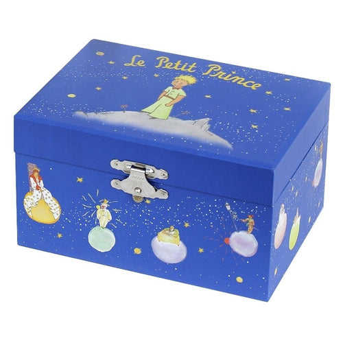 Boîte à bijoux musicale Le Petit Prince – vue de jour, fond bleu étoilé