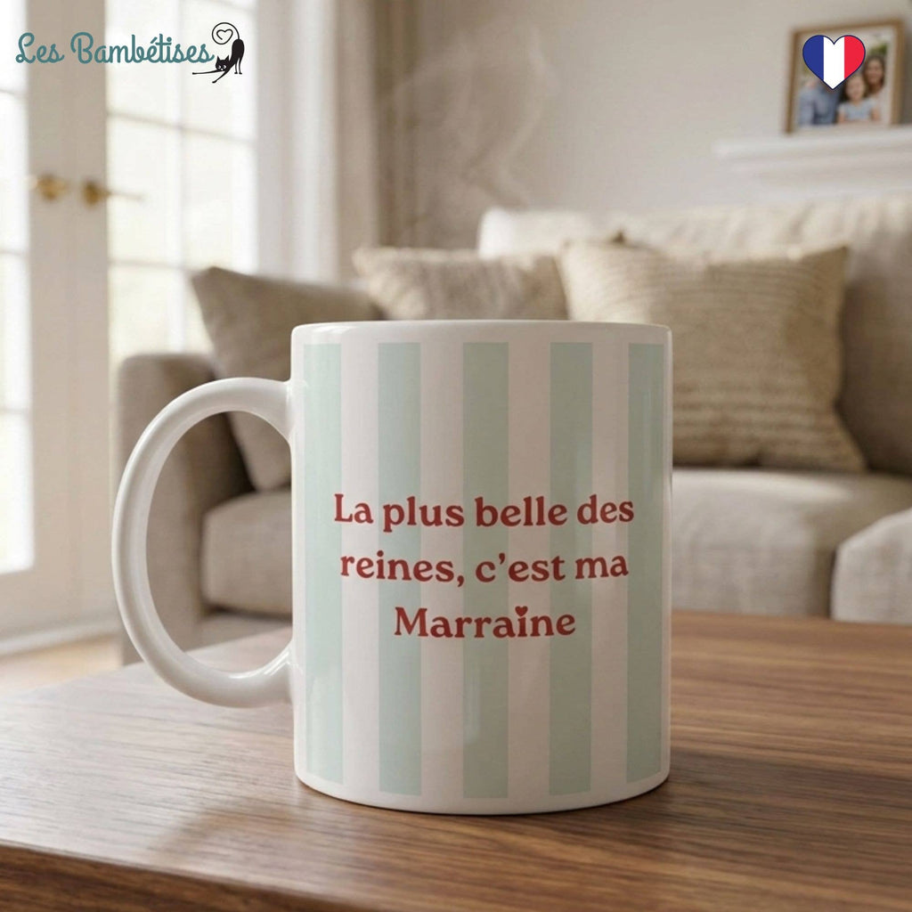 Mug Marraine Rayures Vert Sauge