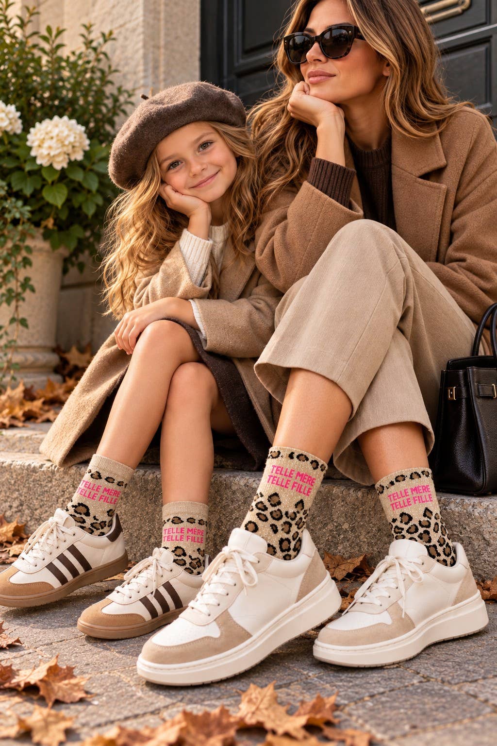 Chaussettes filles brillantes à message : TELLE MERE TELLE FILLE / 31-34