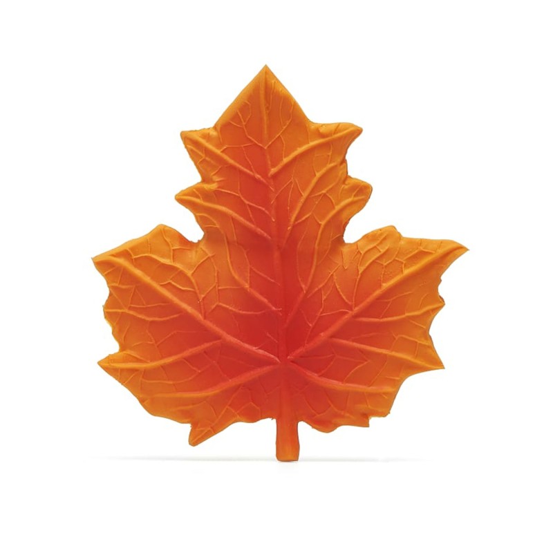 Anneau de dentition Feuille d'Érable en caoutchouc naturel orange – hypoallergénique pour bébé